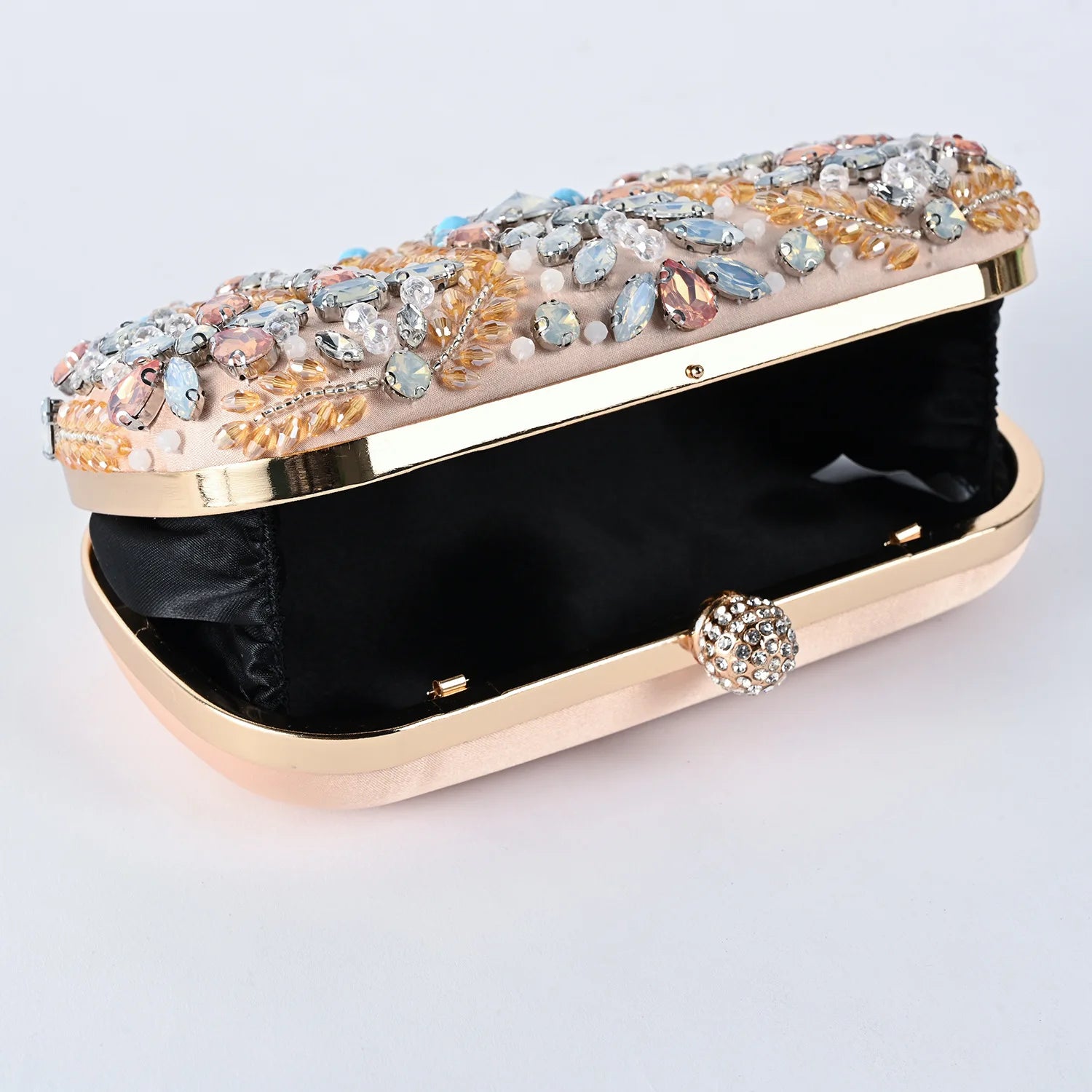 Silk minaudière evening bag