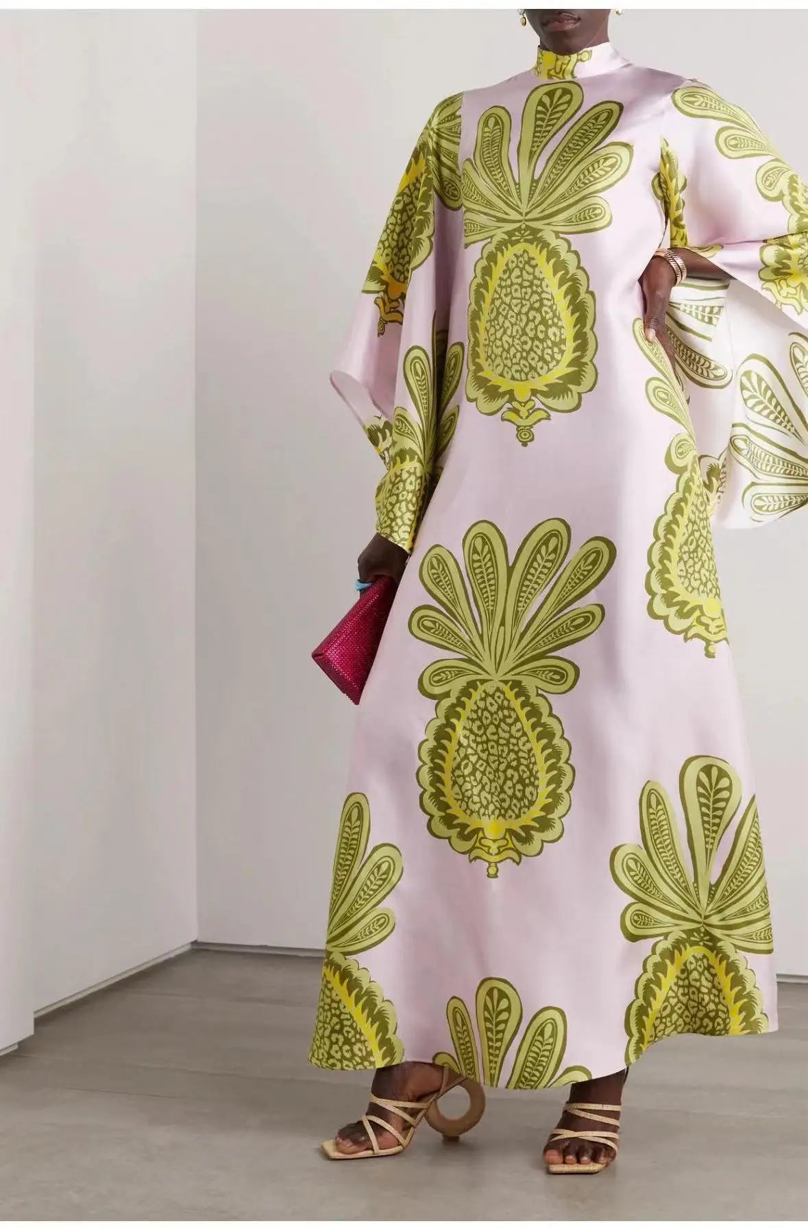 Vintage printed ankle-length dresses