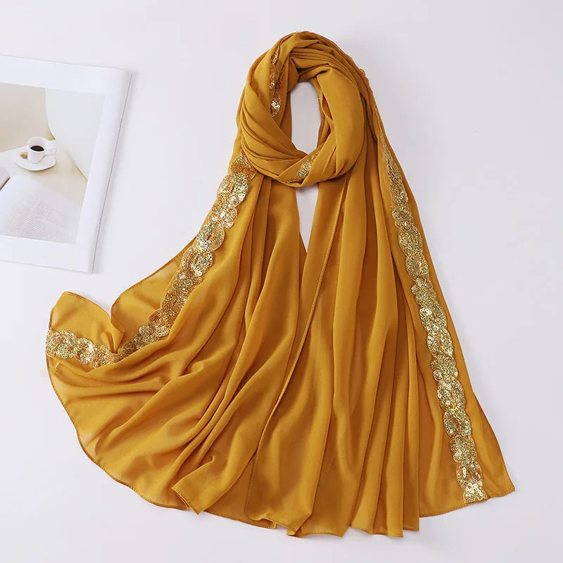 Lightweight chiffon shawl