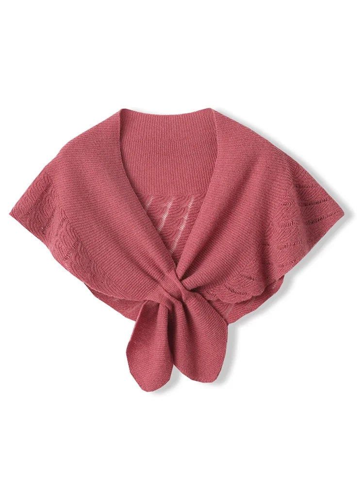 Pure wool knit shawl