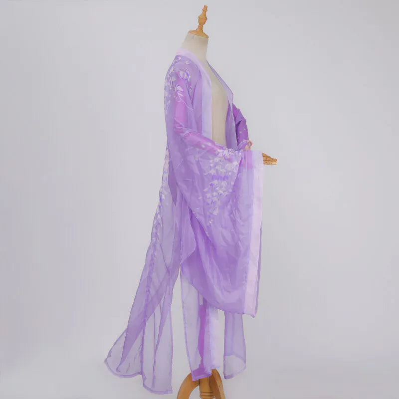 Printed big sleeve chiffon cloak