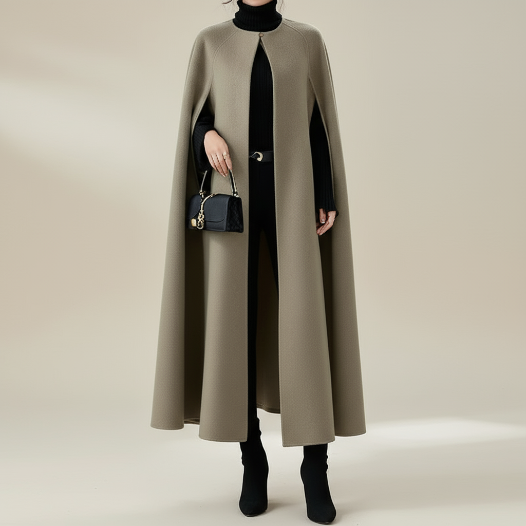 Elegant long cape coat