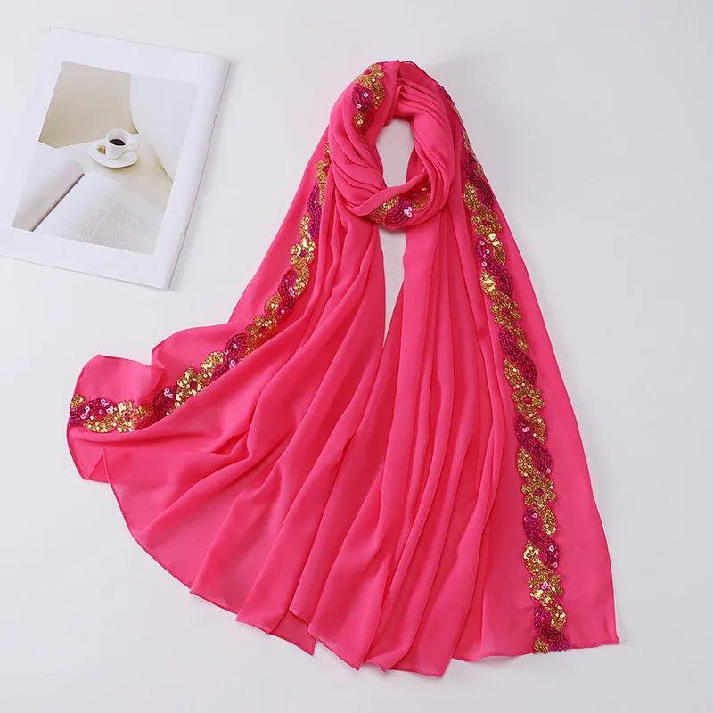 Lightweight chiffon shawl