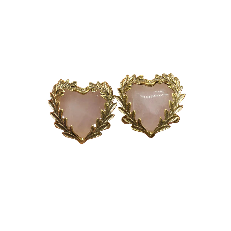 Heart-shaped brooch & earrings set
