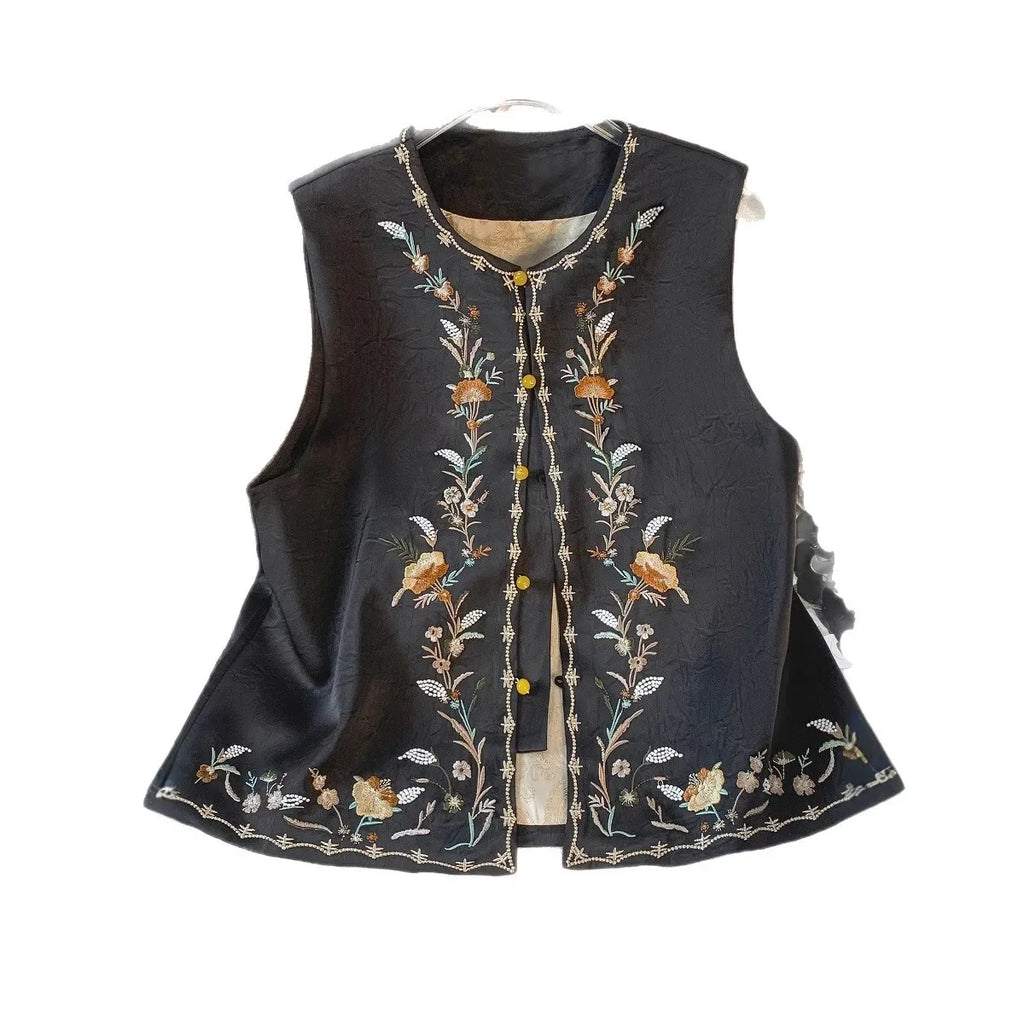 Jacquard embroidered vest