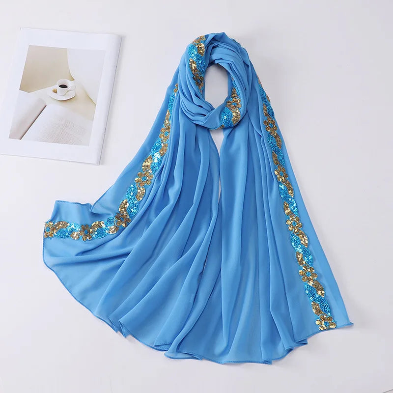 Lightweight chiffon shawl