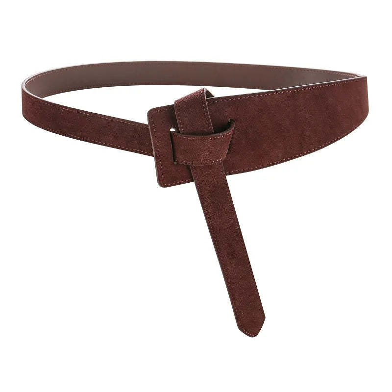 Genuine leather tie belt