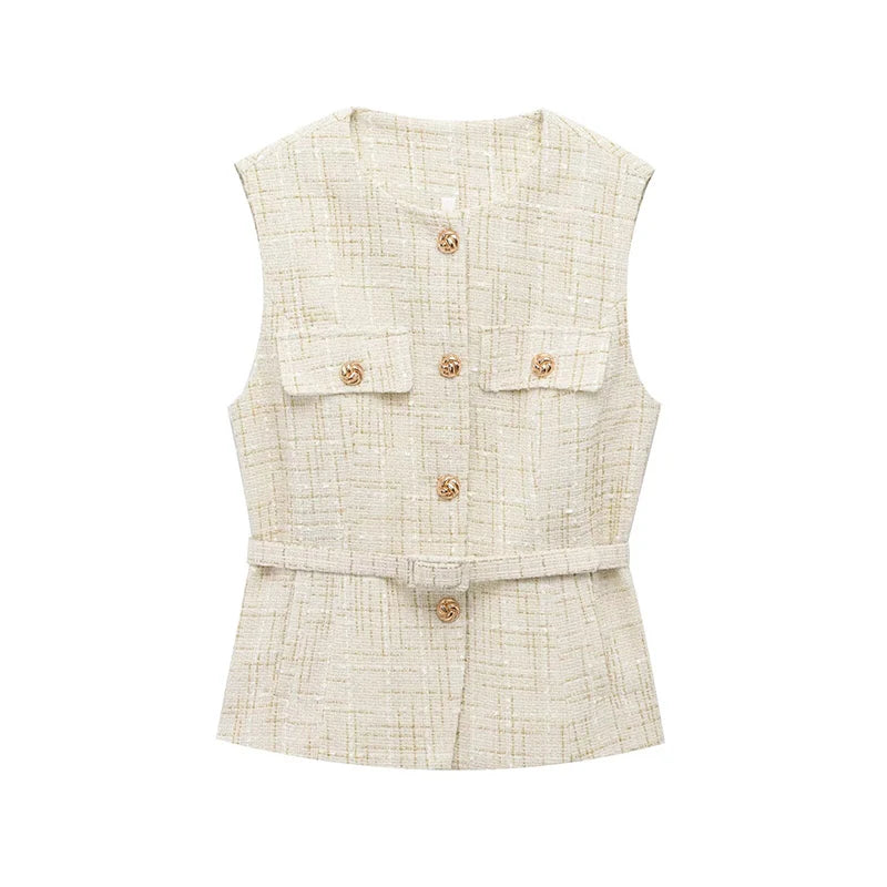Casual tweed vest