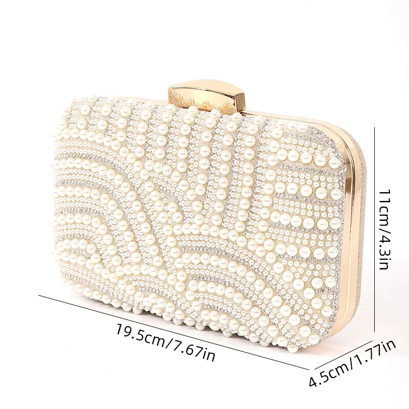 Pearl beaded evening clutch