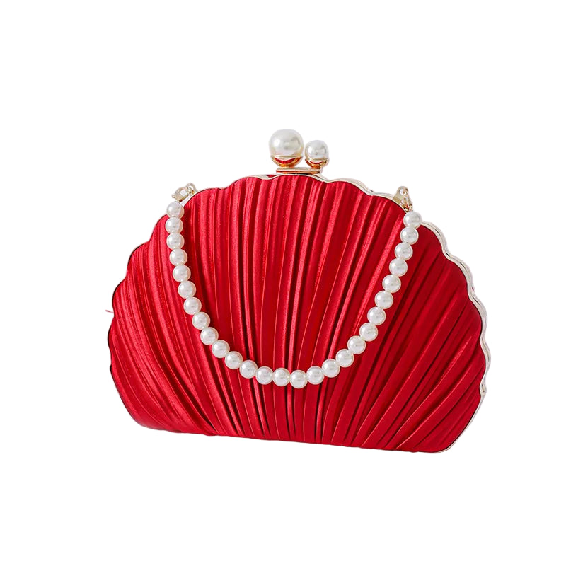 Classic fold silk seashell bag