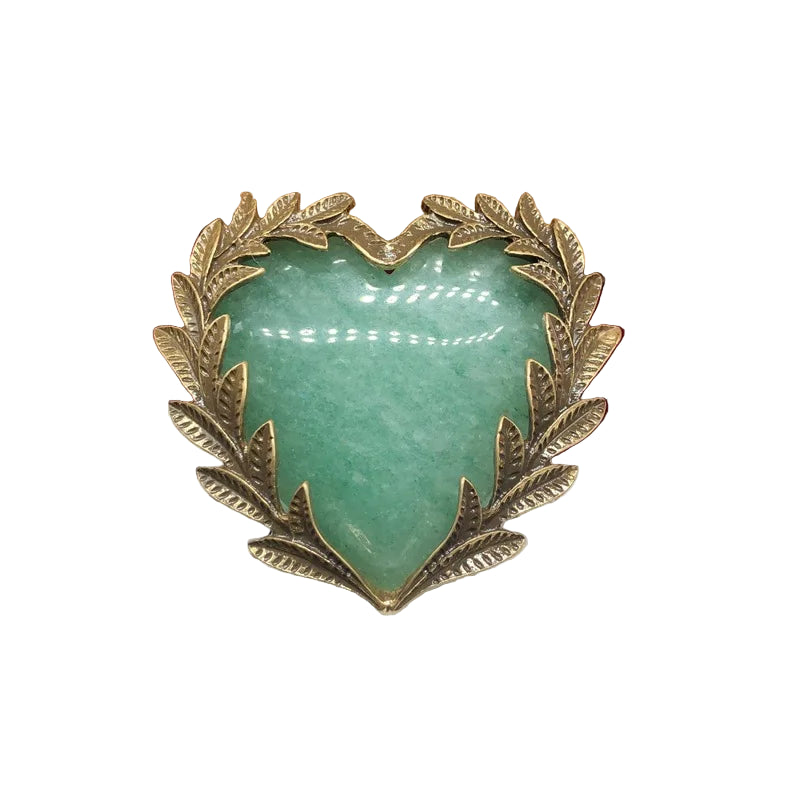 Heart-shaped brooch & earrings set