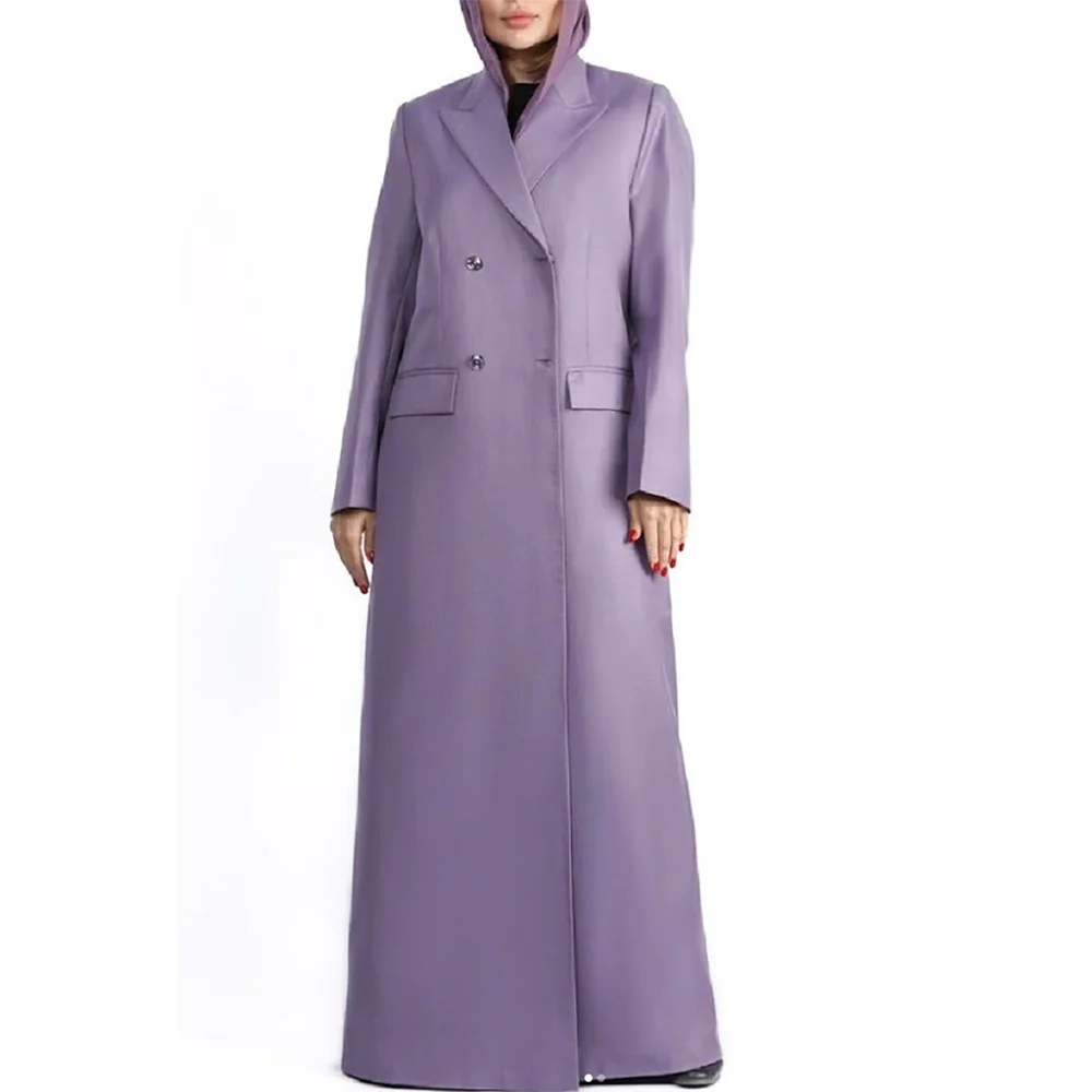Long double-breasted abaya coat