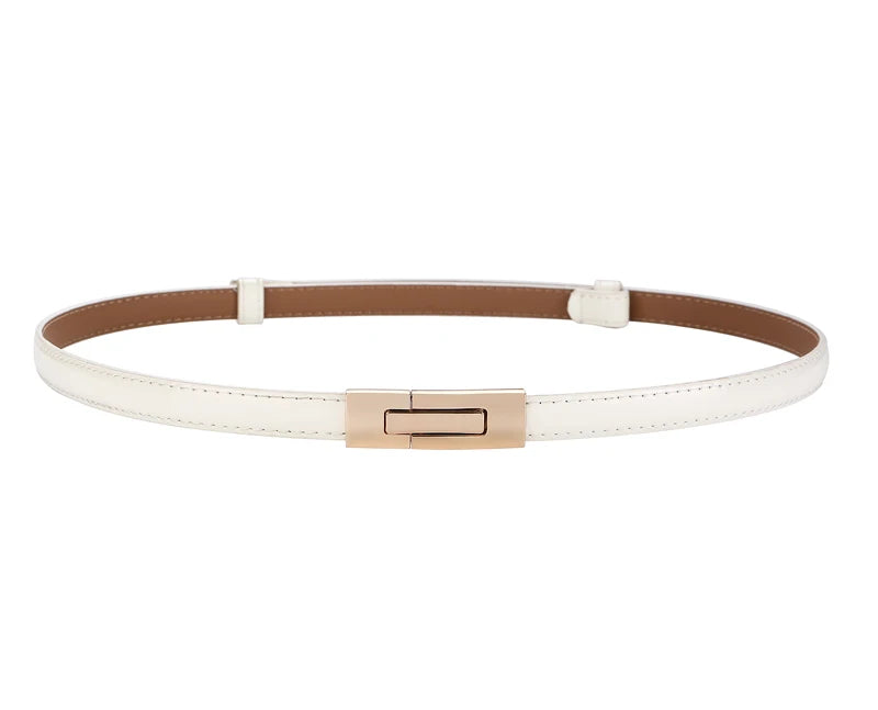 حزام خصر جلدي رفيع قابل للتعديل