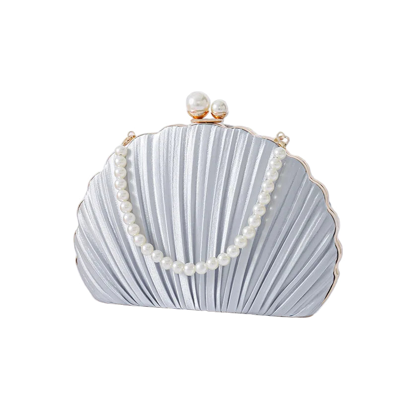 Classic fold silk seashell bag