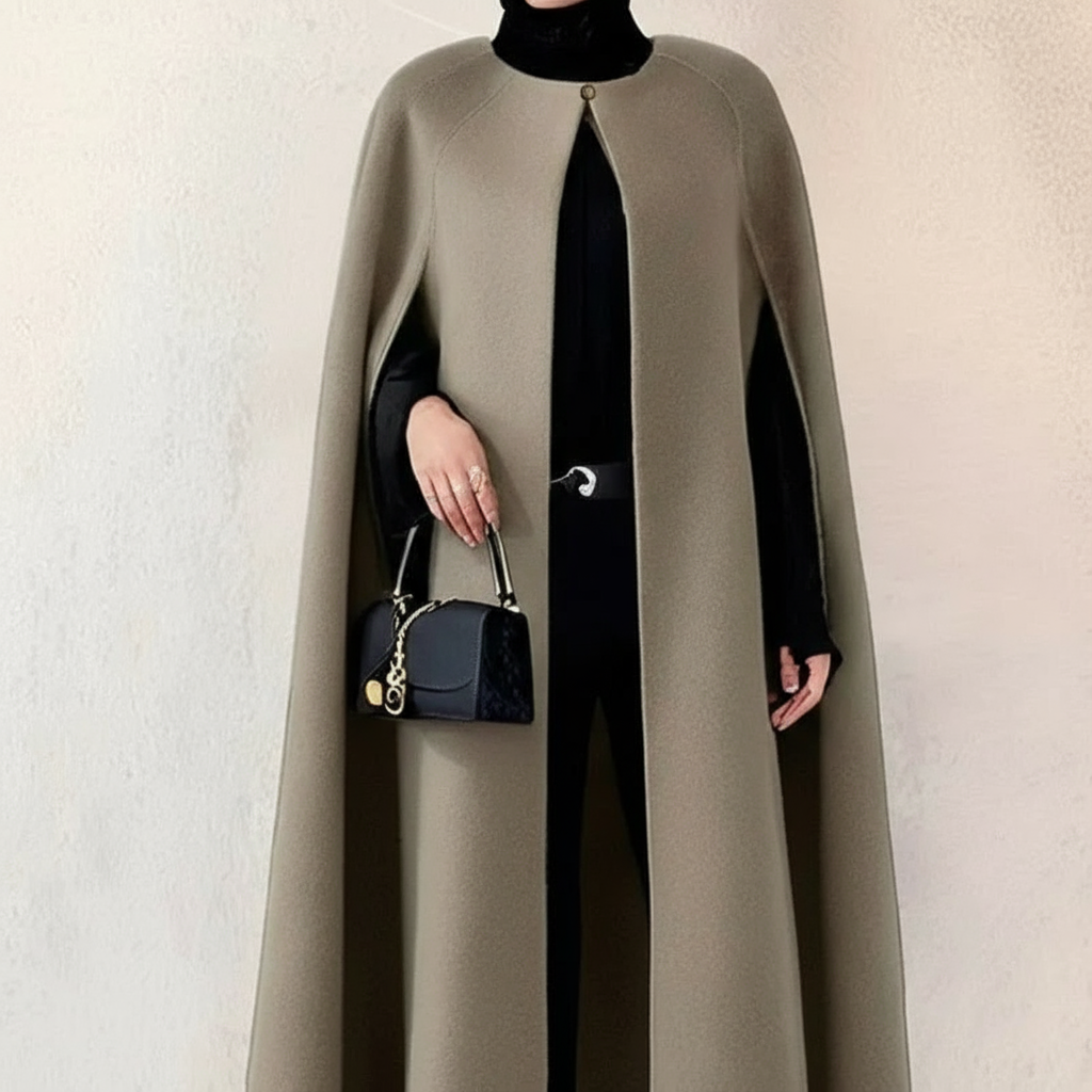 Elegant long cape coat