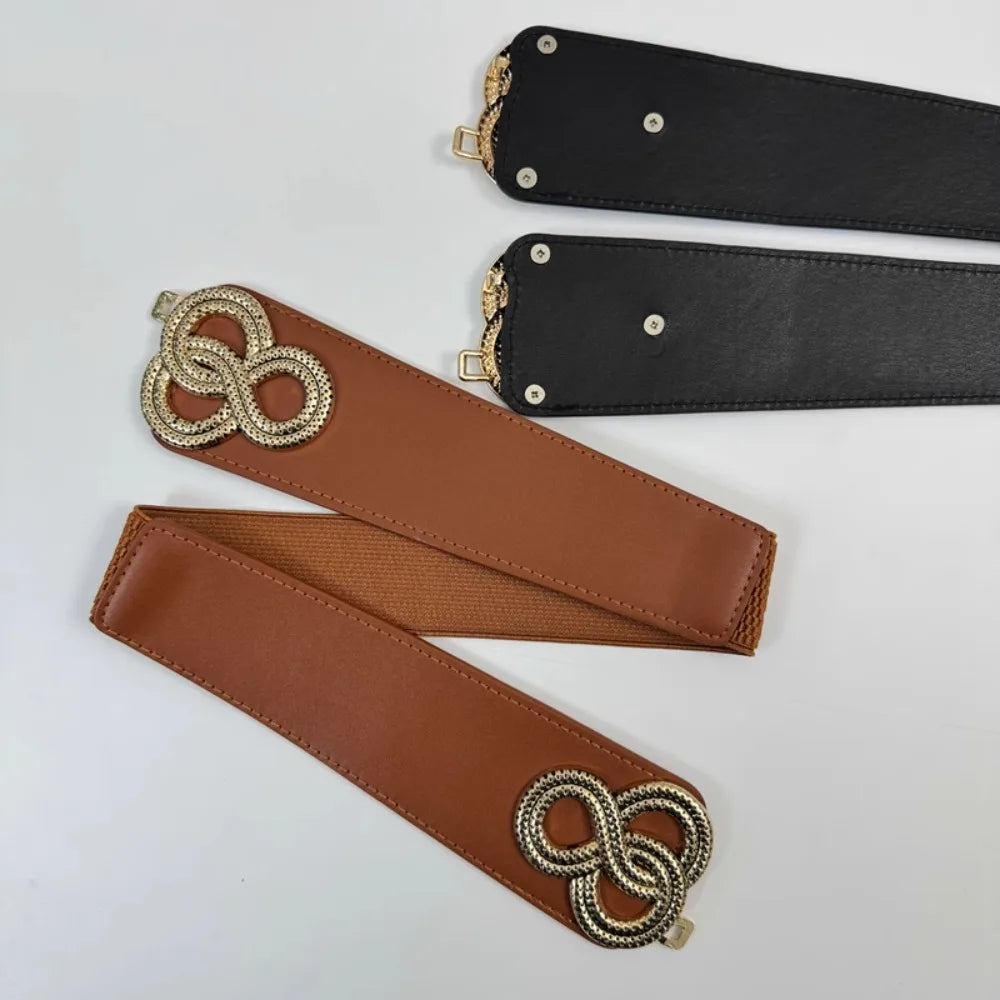 Knitted PU elastic waist belt