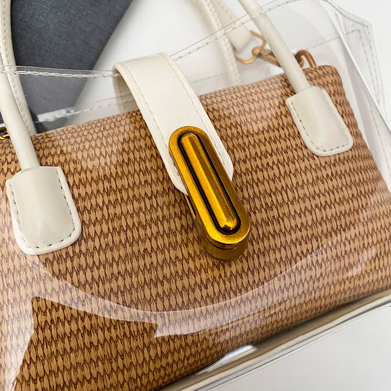Transparent top-handle bag