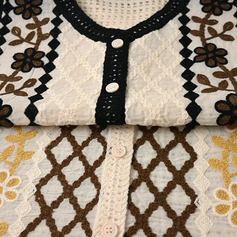 Embroidered knit vest