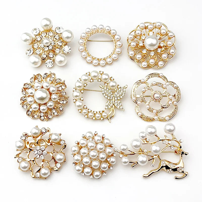 Flower series pearl brooch