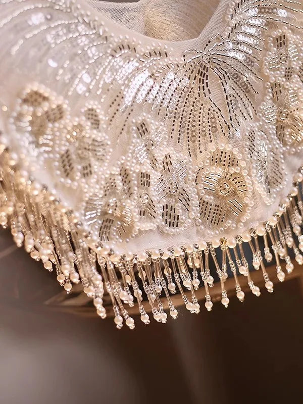 Embroidered pearl beaded collar