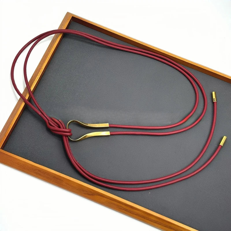 Minimalist thin PU leather belt