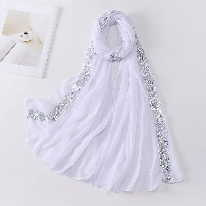 Lightweight chiffon shawl