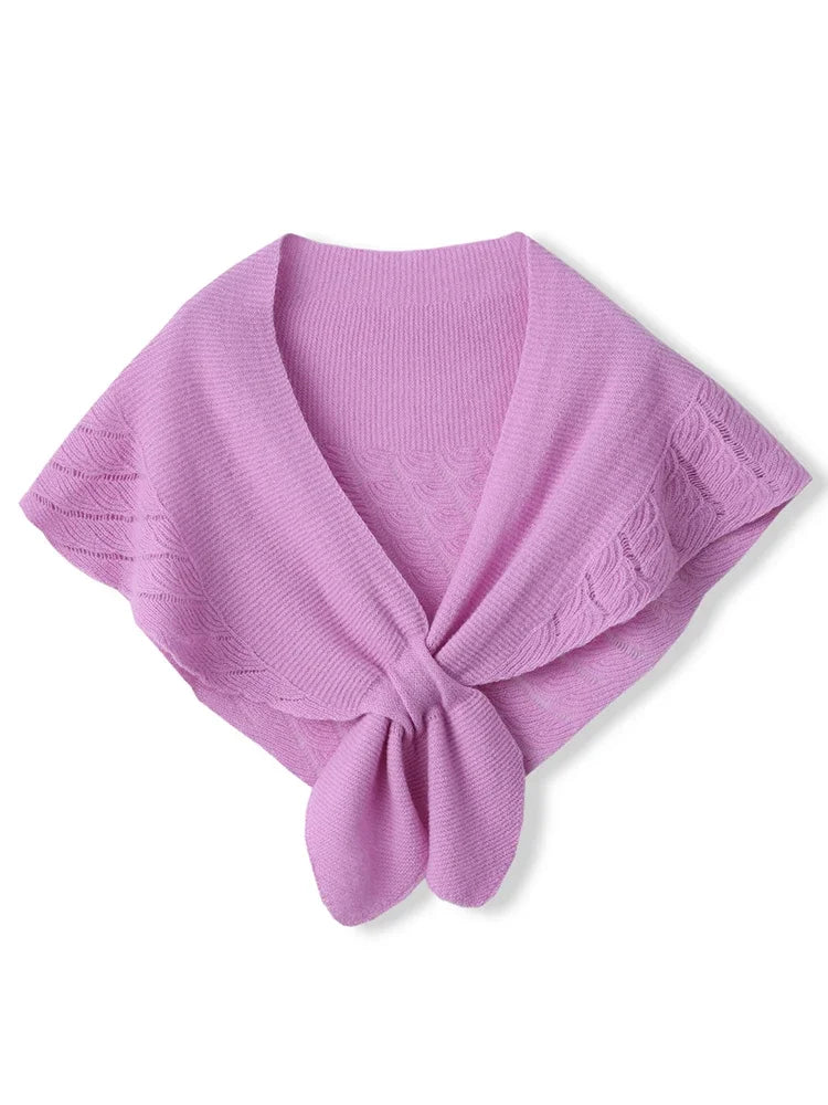 Pure wool knit shawl