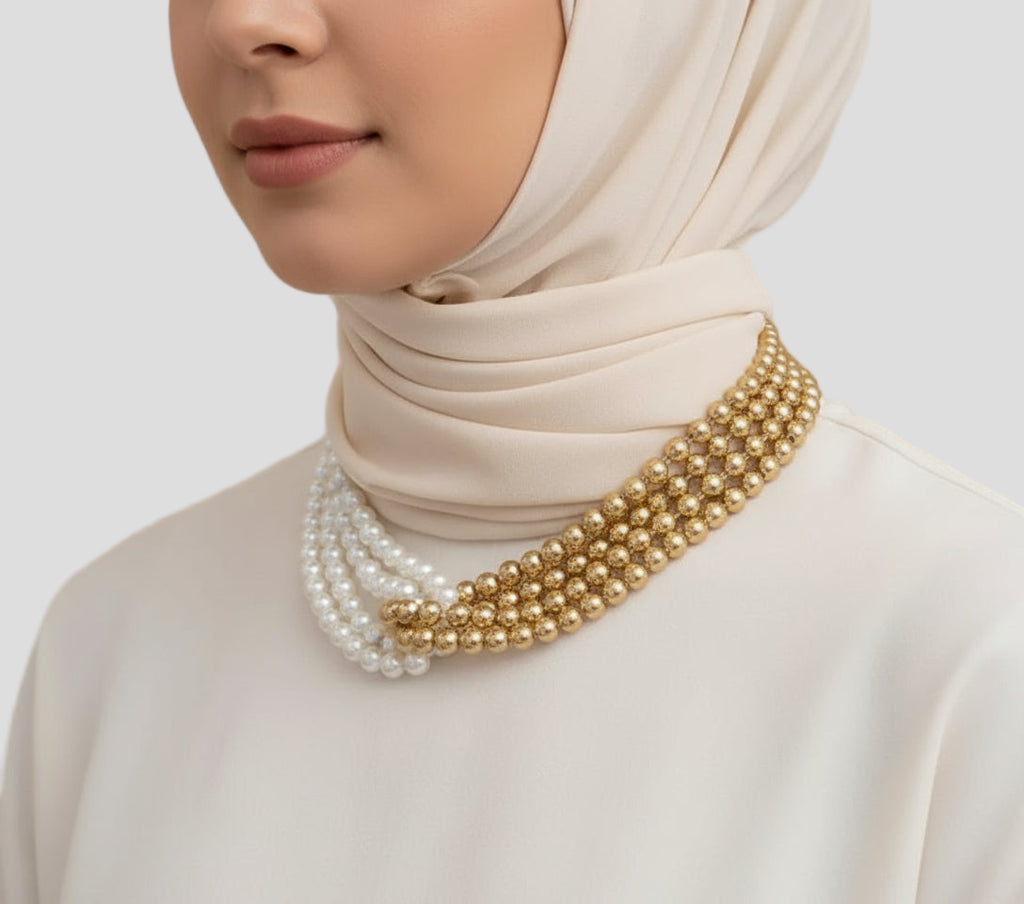 Classic multilayer pearl necklace