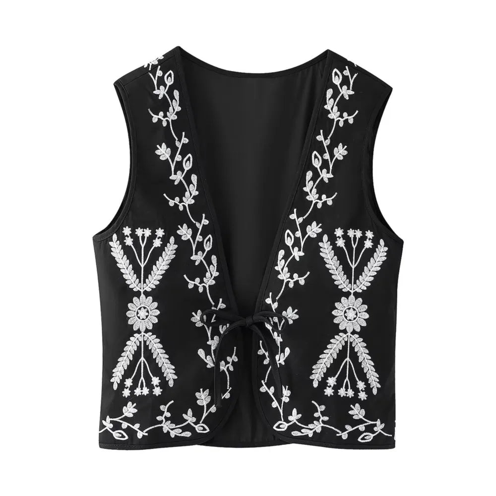 Bohemian embroidered vest