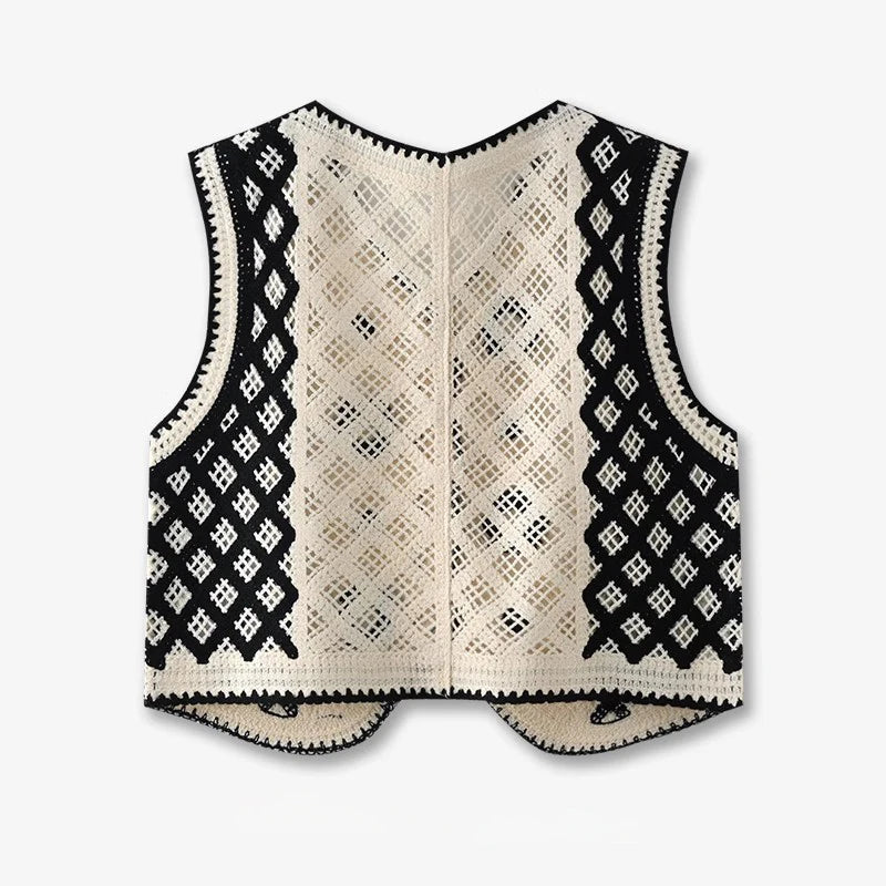 Embroidered knit vest