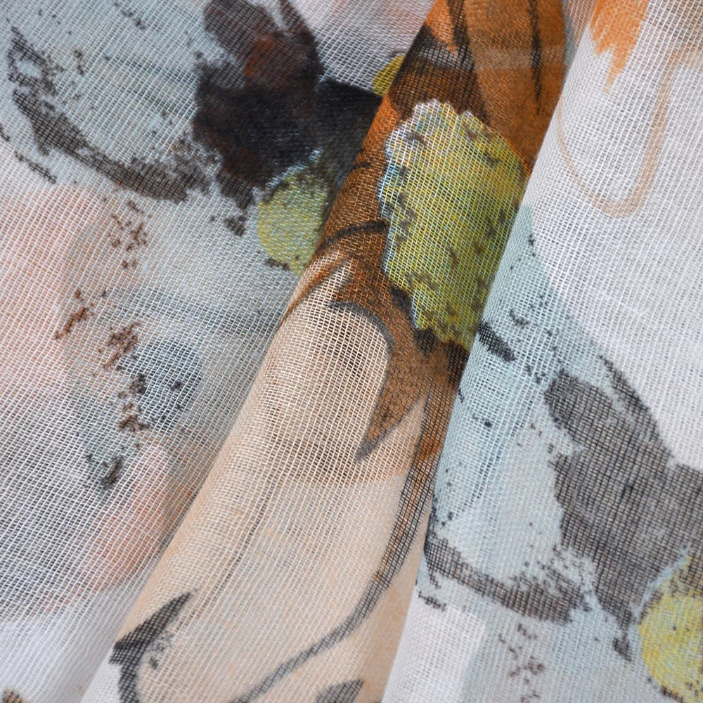 Lightweight voile floral scarf