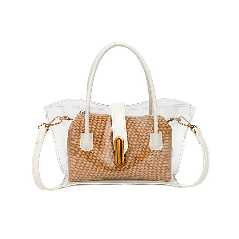Transparent top-handle bag
