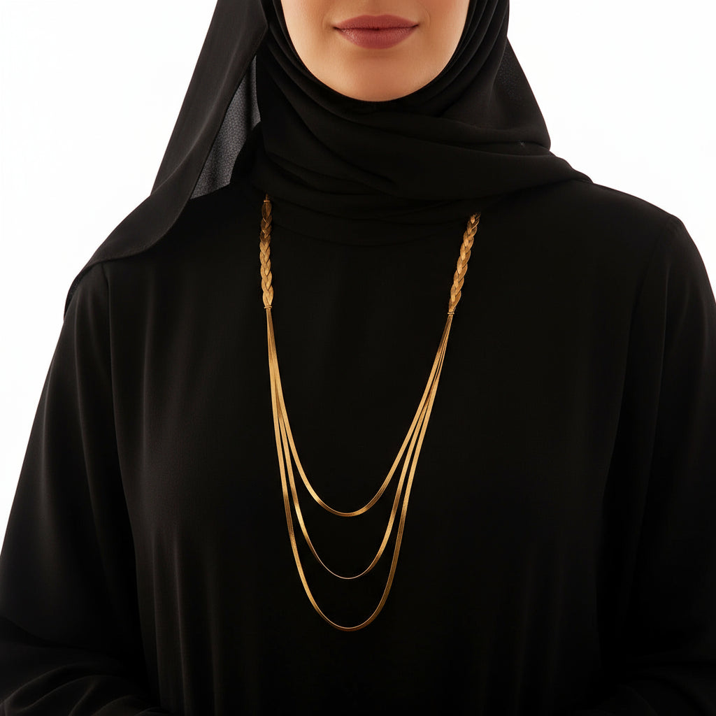 Multilayer snake chain necklace