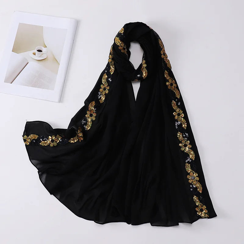 Lightweight chiffon shawl