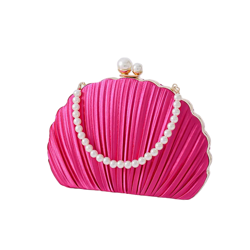 Classic fold silk seashell bag