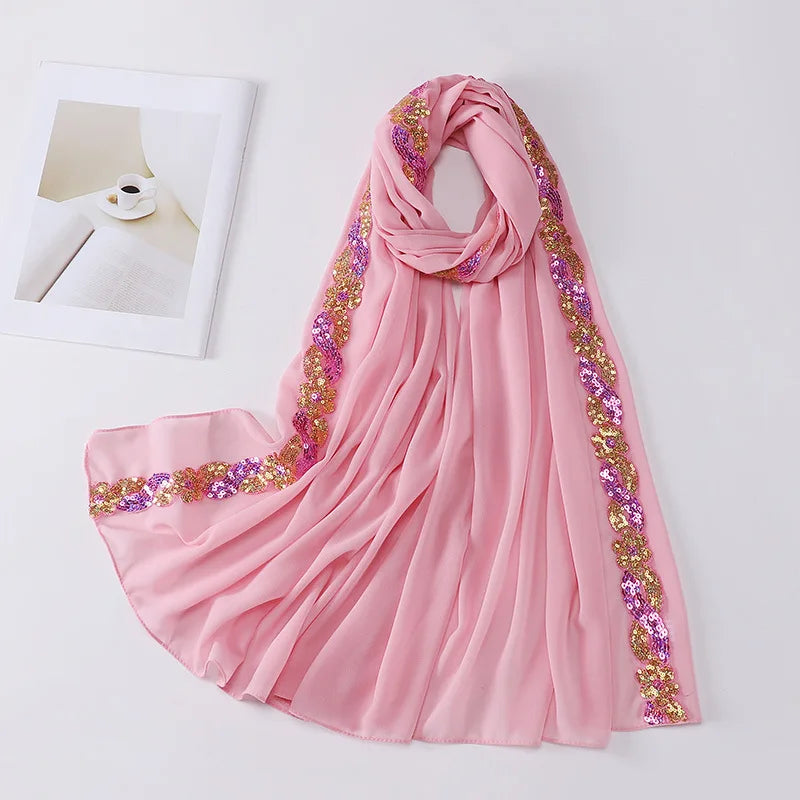 Lightweight chiffon shawl