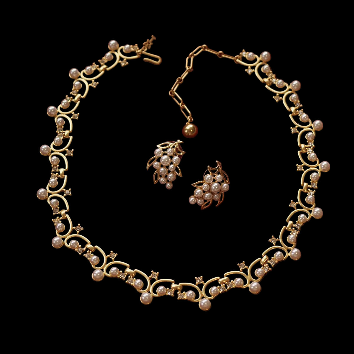 Vermeil gold-plated pearl necklace