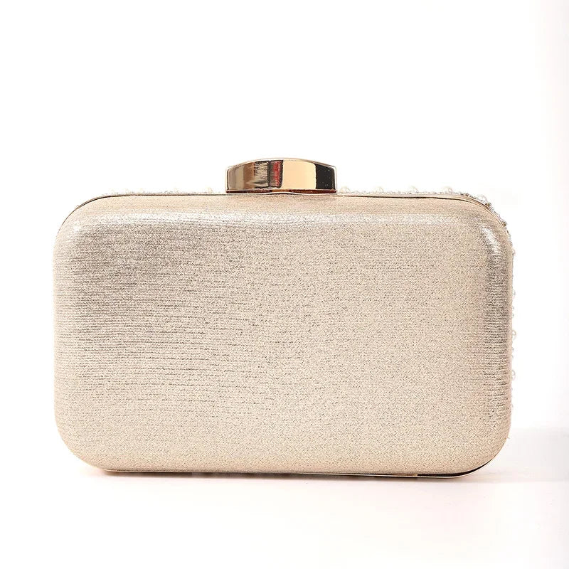 Pearl beaded evening clutch