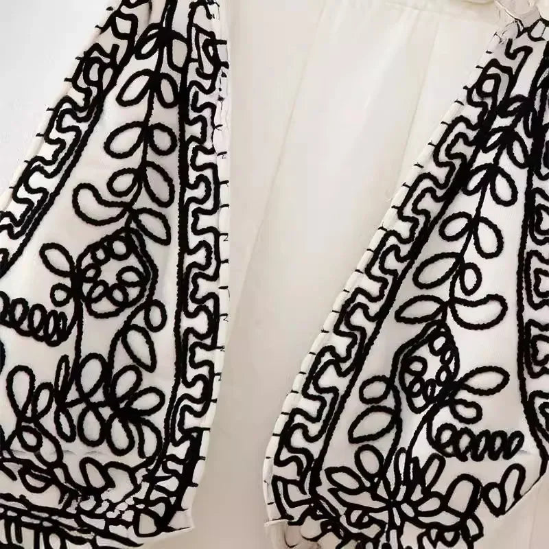 Embroidered cotton vest