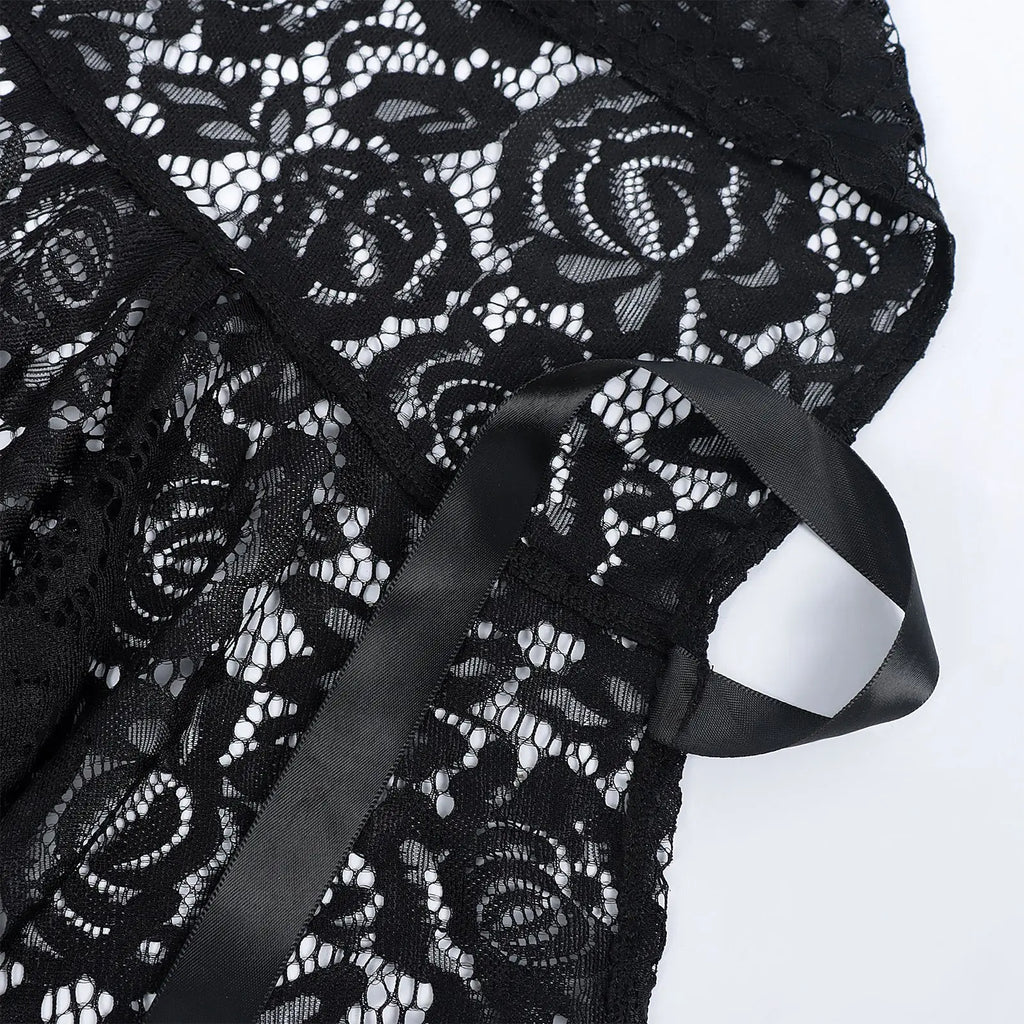 Long hooded lace cape