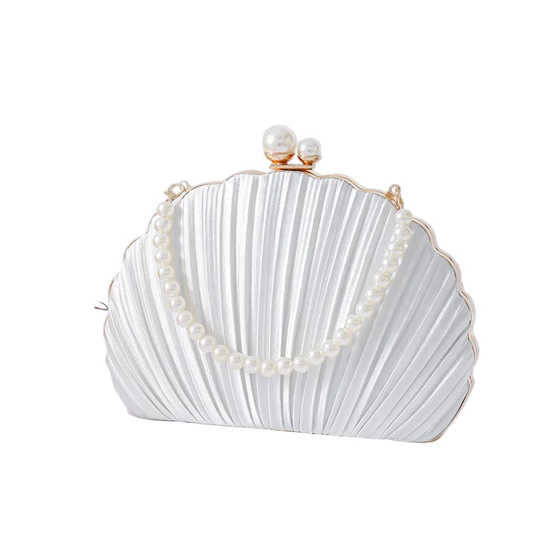 Classic fold silk seashell bag