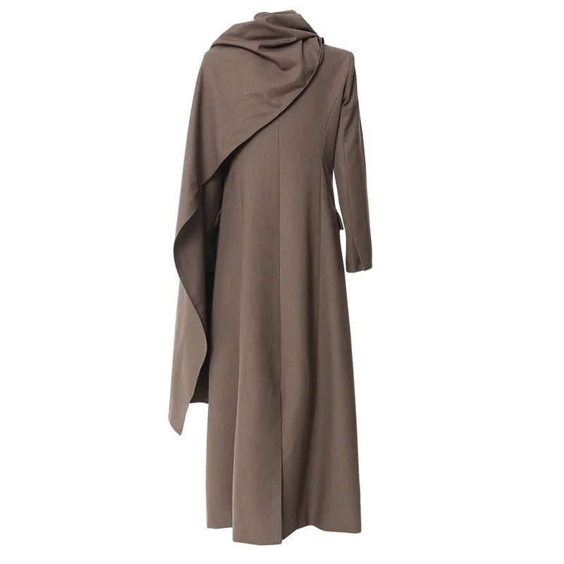 Long abaya-inspired trench coat