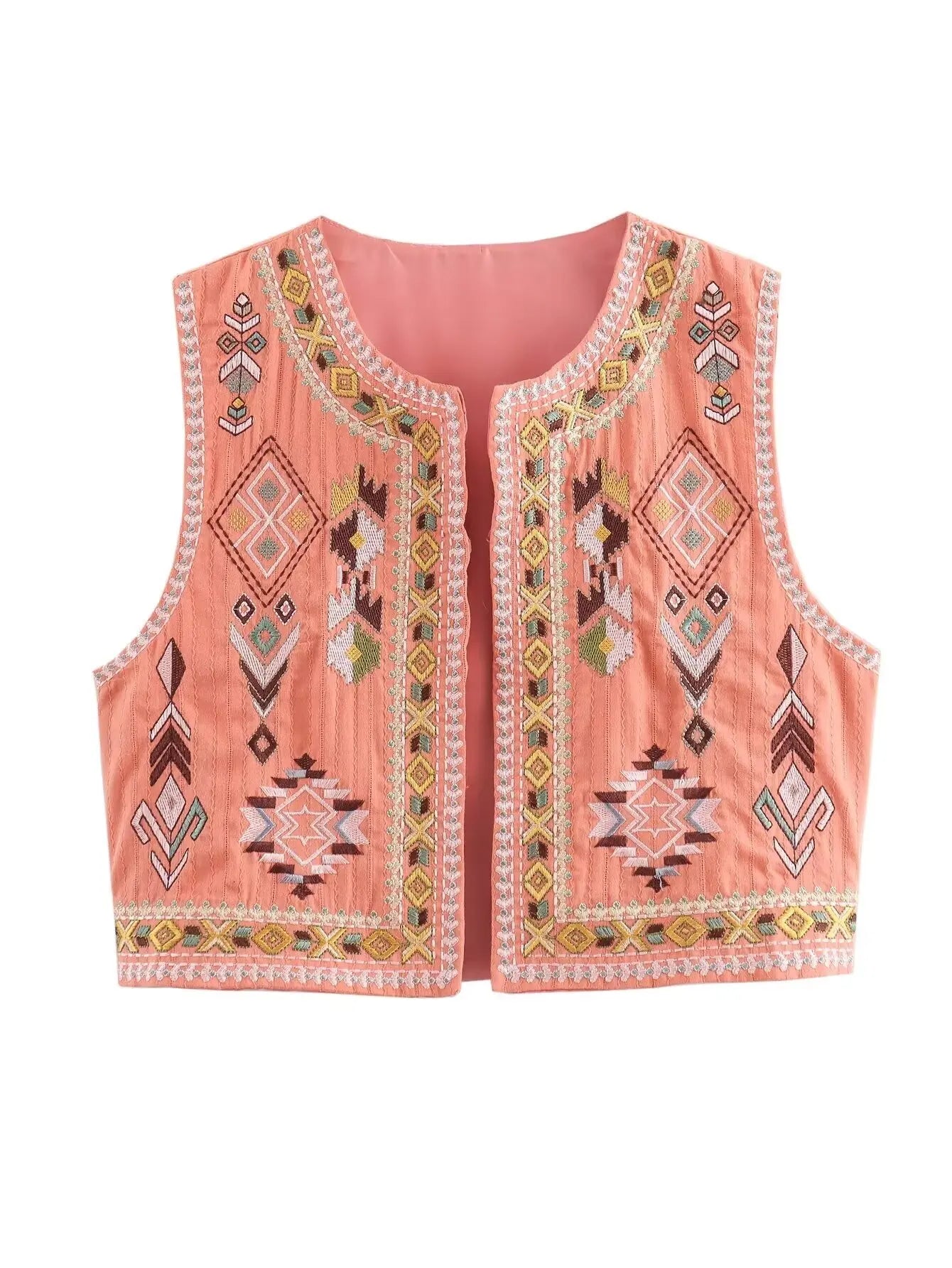 Vintage embroidered ethnic style vest