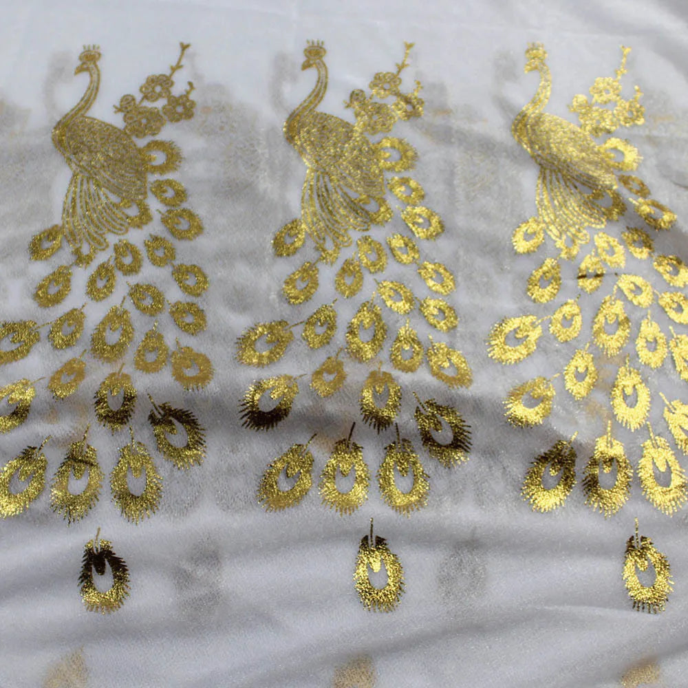 Peacock-flower printed scarf