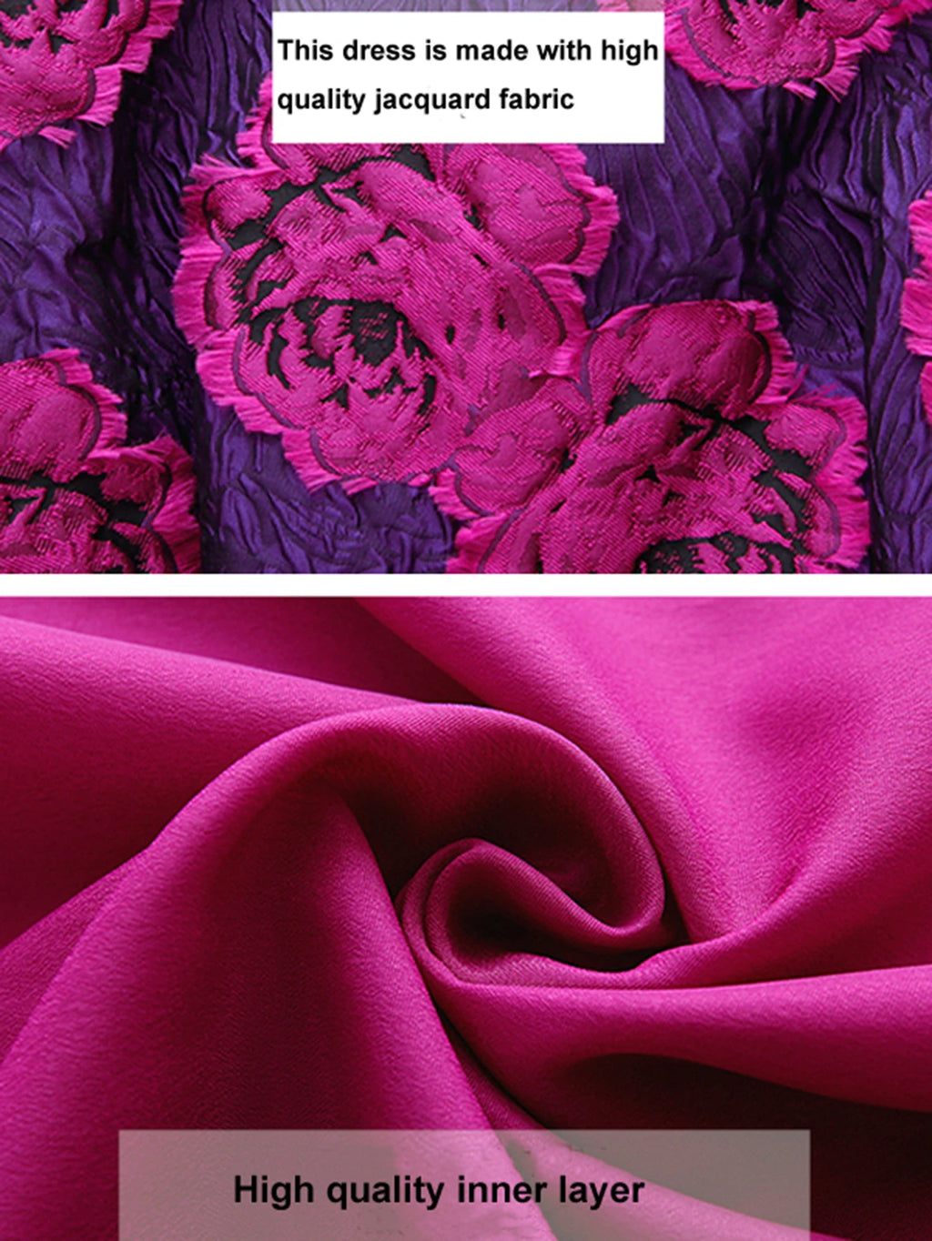 Exquisite floral Jacquard dress