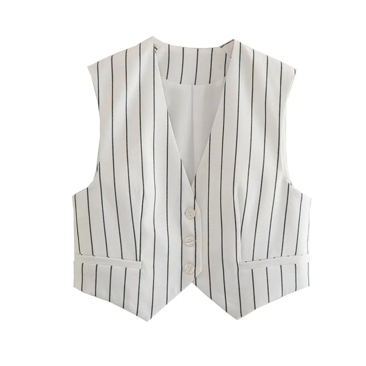 Striped V-neck vest
