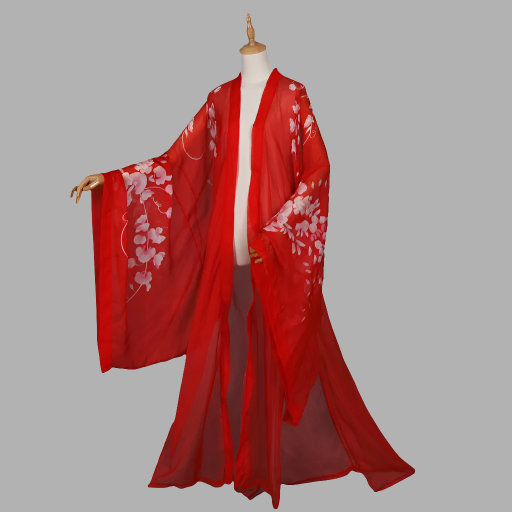 Printed big sleeve chiffon cloak