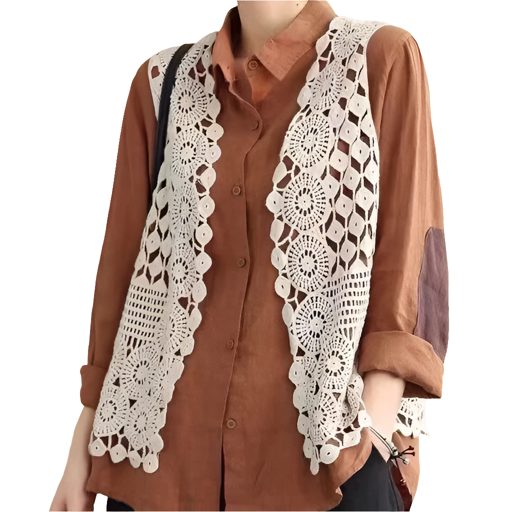 Lace crochet vest