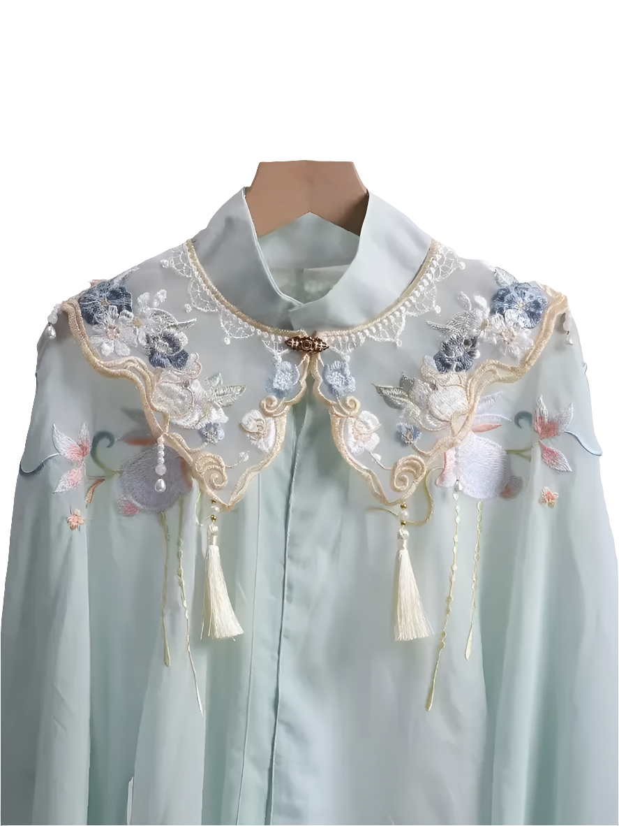 Embroidered tassel collar