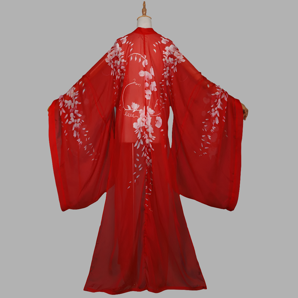 Printed big sleeve chiffon cloak